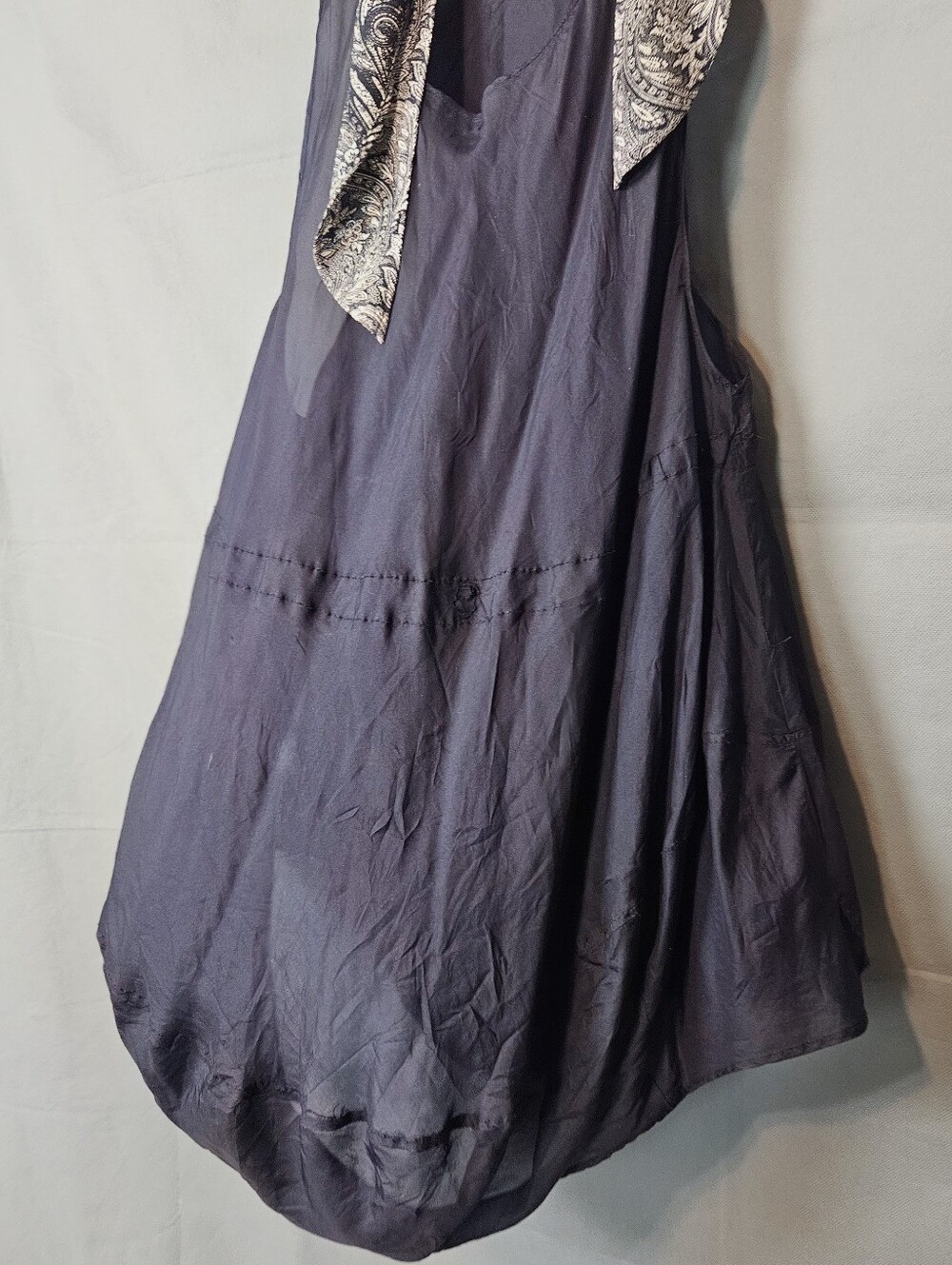 Vintage Black Bubble Dress with White Unattached Vest
